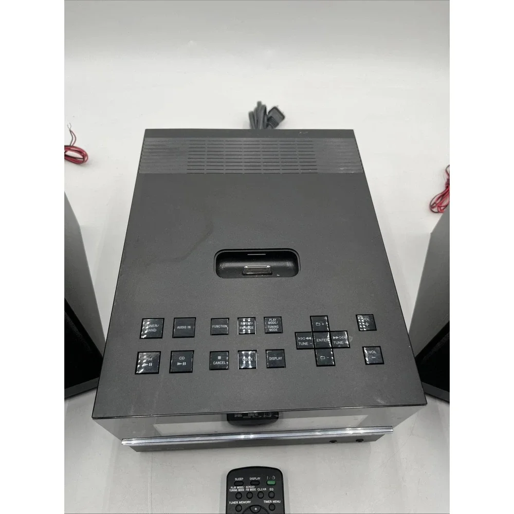 Sony Micro Hi-Fi Shelf System CD Player Radio iPod Dock Remote HCD-BX20i Works